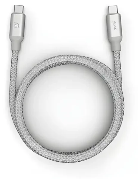 Adam Elements CASA C100+ strieborná / Kábel USB-C na USB-C / 100 W / USB 3.1 Gen 2 / 10 Gbit/s / 1 m (ACBADC100SL)