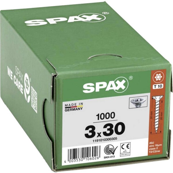 SPAX R 88091 Senkkopf/T-STAR 1191010300305 skrutka do dreva 3 mm 30 mm T-STAR plus ocel WIROX 1000 ks; 1191010300305