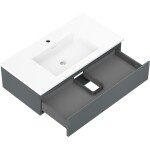 MEXEN/S - Orio kúpeľňová skrinka 90 cm s umývadlom Otis, 1 šuplík, grafit mat/biela mat 91A10-09023-1-BF66-W18M01