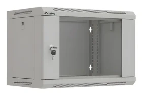 Lanberg WF03-5306-10S sivá / Nástenný rozvádzač / 19" / 6U / 540 x 350 x 370 mm / sklenené dvere (WF03-5306-10S)
