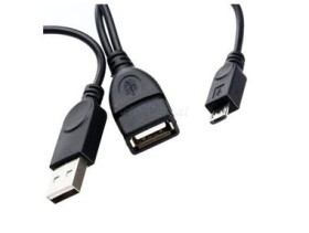 PremiumCord Kábel micro USB 2.0 0.5m / USB AF + USB AM - Micro USB M / OTG (KUR-21)