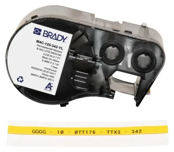 BRADY PermaSleeve Wiremarker / Návlečky na vodiče / pre tlačiarne M410, BMP41, M510, BMP51, BMP53, M511 (M4C-125-342-YL)