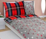 Obliečky MIKROFLANEL 95/482 140x200,70x90 kocka červenomodrá