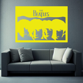 Veselá Stena Samolepka The Beatles Farba: žlutá, Veľkosť: 80 x 55 cm