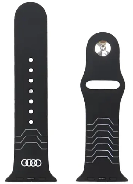 Audi Geometric Pattern čierna / Silikónový remienok / Apple Watch 44/45/46/49 mm (AU-SR-AW44-49-GT/D3-BK)