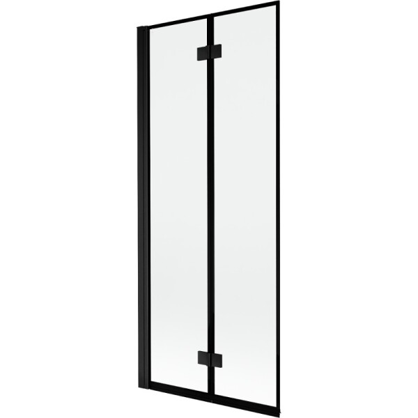 MEXEN - MIST vaňová zástena 80x150 cm 6mm 2-s, čierna, okraj, ľavá 8A9-080-002-70-70-L