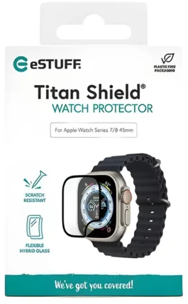 ESTUFF Titan Shield pre Apple Watch Series 7/8 41mm / Ochranné sklo / Hybridné / 9H (ES501020)