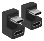 Equip Adaptér USB-C - USB-C 180° čierny / Adaptér / USB 3.2 Gen 2 / 10 Gbit/s / PD 100W / 2 ks (133476)
