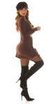 Sexy Minidress with buckle detail and glitter brown Einheitsgroesse