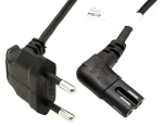 Goobay čierna / Napájací kábel / CEE 7/16 - IEC 320 C7 / lomené konektory / 0,75 m (97344)