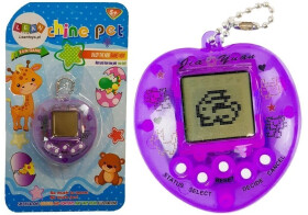 Mamido Elektronická Hra Tamagotchi Fialová s krátkou retiazkou