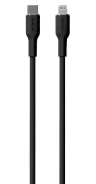 Puro Soft čierna / Dátový kábel / USB-C - Lightning / MFI / 12 W / 1,5 m (PUCAPLTUSBCICONBLK)