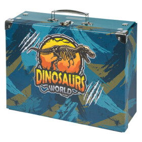 BAAGL Skladací školský kufrík Dinosaurs World s kovaním / 32.5 x 10.5 x 26 cm (A-33183)
