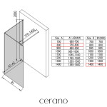 CERANO - Sprchová zástena Walk-in Onyx Corner Round Ľ/P - 8 mm - okrúhla vzpera - čierna matná, bronzové sklo - 80x140x200 CER-979810