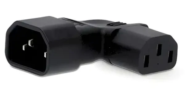 Nedis napájací adaptér IEC-320-C14/C13 čierna / Napájací adaptér / Uhlový pravý / Poniklované konektory (CEGB11904BK)