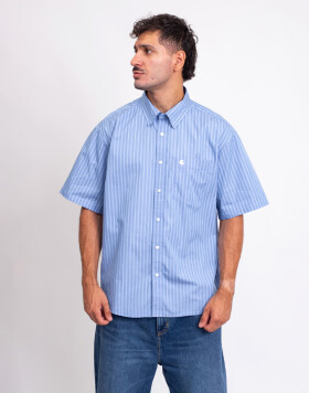 Carhartt WIP S/S Keene Shirt Keene Stripe, Curacao XL