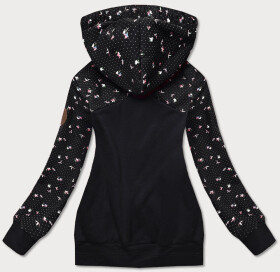 Čierna dámska mikina s kvetmi (AMG828) odstíny černé S (36)