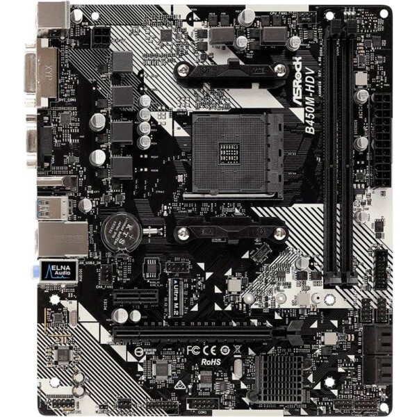 ASRock B450M-HDV R4.0 Základná doska Socket AMD AM4 Tvarový faktor Micro-ATX Čipová sada základnej dosky AMD® B450; 90-MXB9N0-A0UAYZ