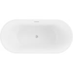 MEXEN/S - Luna voľne stojaca vaňa 140 x 75, biela/čierna, sifón a prepad nikel kartáčovaný 52031407575-97