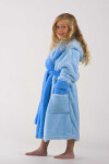 VÝPREDAJ - Detský župan Lilly s kapucňou 9019 - Vestis 128 sv.modrá s modrou