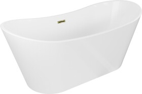 MEXEN/S - Montana vaňa voľne stojaca 180 x 90, biela, sifón a prepad zlatá 52011809000-50