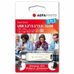 AGFAPHOTO USB 3.0 32GB strieborná / Flash Disk / USB-C 3.0 (10542N)