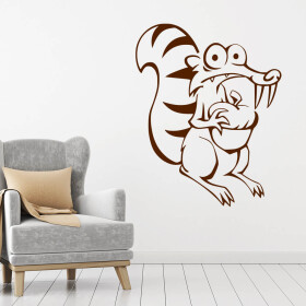 Veselá Stena Samolepka Veverička Scrat Farba: hnědá, Veľkosť: 40 x 31 cm