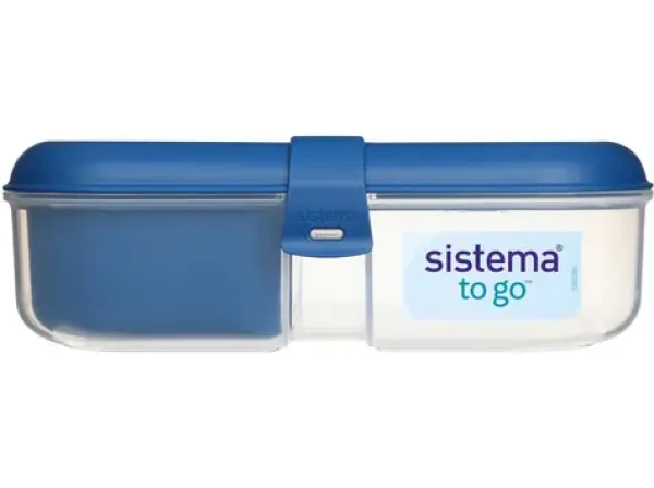 Sistema To Go Ribbon Delený desiatový box s nádobou na jogurt 1.1 l modrá (8592001450080)