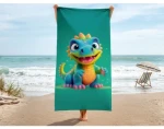 Detská plážová osuška Phantasy Dino, 80x160 cm%