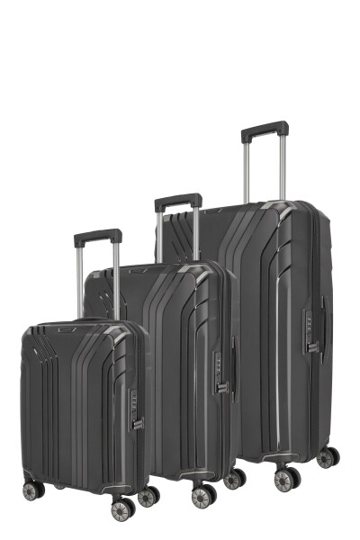 Sada cestovných kufrov Travelite Elvaa 4w S,M,L Black