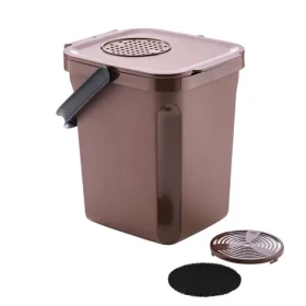 Denox Active hnedá / Odpadkový kôš / Bioodpad / 10 l / Uhlíkový filter