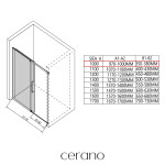 CERANO - Sprchové posuvné dvere Lantono - ľavá - 8 mm - Soft-Close - čierna matná, mliečne sklo - 100x195 CER-662608