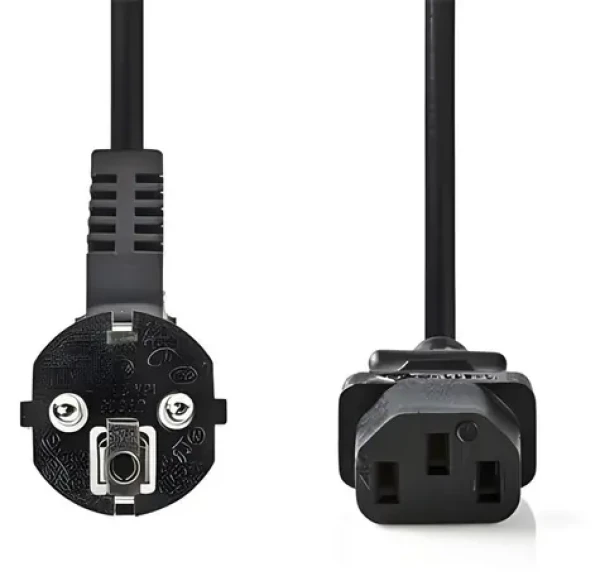 Nedis CEGB10000BK20 čierna / Napájací kábel / uhlová zástrčka Schuko - IEC-320-C13 / 2 m (CEGB10000BK20)