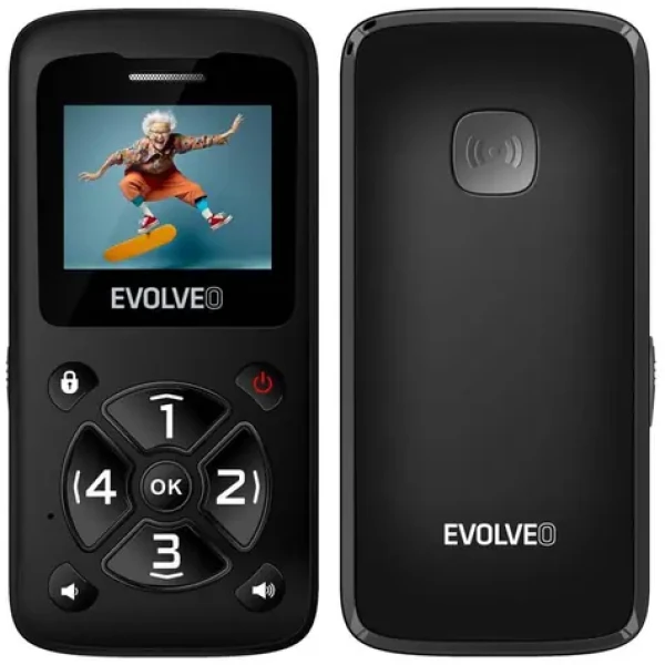 Evolveo EasyPhone ID čierna / 1.7" / SOS / microSDHC (EP-400-IDB)