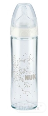 NUK Dojčenská fľaša sklenená 240ml First Choice PLUS New Classic biela (NU10745080-BI)