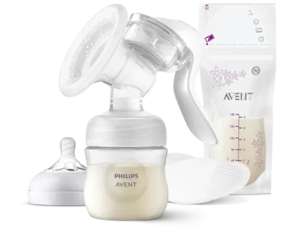 Philips Avent SCF430/20 biela / Manuálna odsávačka materského mlieka / rukoväť / fľaša 125 ml (SCF430/20)