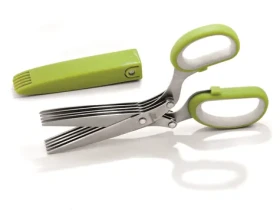 Weis Nožnice na bylinky s čistiacim hrebeňom / Nožnice / 19 cm / nerez oceľ / plast (15915)