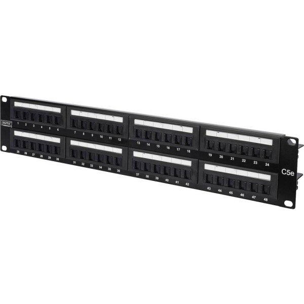 DIGITUS Patch Panel, CAT5E, netienený, 19, LSA, 2U, 48 port (DN-91548U)