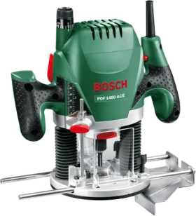 BOSCH POF 1400 ACE / Vrchná frézka / 1400 W / 10000 - 28000 ot. za min / zdvih: 55 mm / klieština: 6 mm (060326C800)