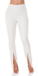 Trendy Highwaist pants with Cuts BlogerStyle BEIGE L