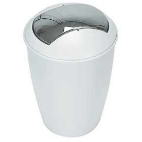 Spirella ATLANTA výklopný odpadkový kôš 5 L biely / plast / strieborné veko (7610583042644)