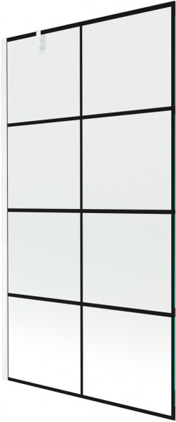 MEXEN/S - Next vaňová zástena FIX 100x150, čierny dekor, biela 895-100-000-00-77-20