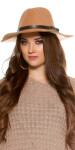 Trendy fedora felt hat with leatherette ribbon Einheitsgroesse