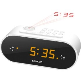 Sencor SRC 3100 W biela / Rádiobudík projekčný / PLL FM (8590669208852)