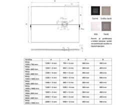 GELCO Sprchová vanička MITIA PMSS12080 1200x800 sivá svetlá profilovaná PMSS12080