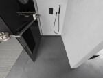 MEXEN/S - Kioto+ Sprchová zástena WALK-IN s poličkou a držiakom uterákov 90 x 200, grafit, grafit kartáčovaná 800-090-121-66-40