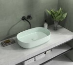 ISVEA - INFINITY OVAL keramické umývadlo na dosku, 55x36cm, zelena mint 10NF65055-2T