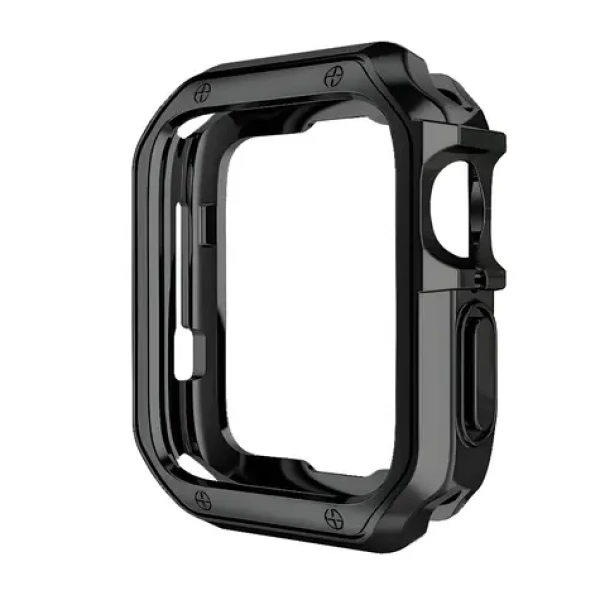 Hurtel Ochranné puzdro pre Apple Watch 45 mm Series 7/8/9 čierna / Puzdro / Silikón / Odolné voči nárazom