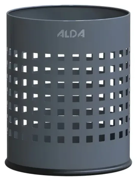 ALDA Officer šedá / Odpadkový kôš / 7 l / dierovaný / lakovaná oceľ