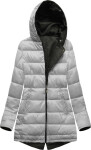 Armádne sivá obojstranná dámska zimná bunda s kapucňou (b2636) odstíny šedé XXL (44)